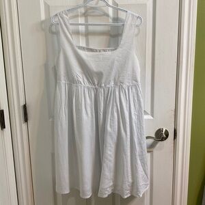 And Now This Square Neck Smocked Back White Cotton Sun Dress Women’s Size M